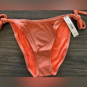 PINK Victoria's Secret Peach Shimmer Bikini Bottom. NWT!